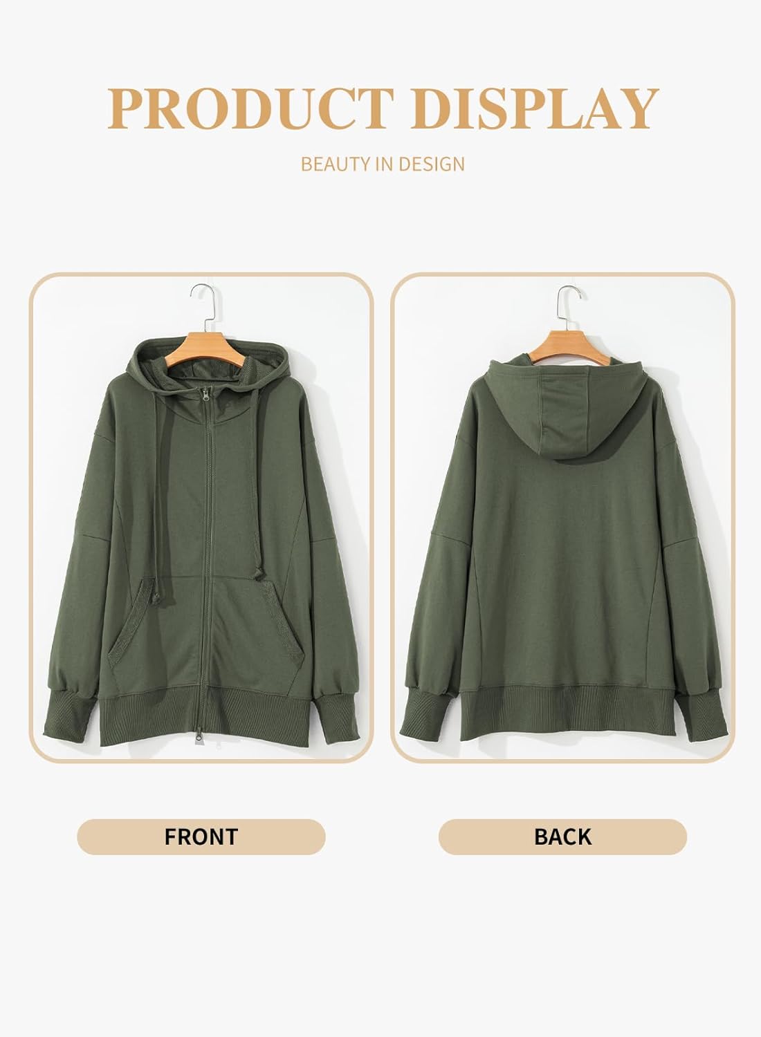 Eytino Women Plus Size Sweatshirts Long Sleeve Zip Up Oversized Casual Hoodies Jackets 2026 Fashion Fall Outfits(1X-5X) - Image 4