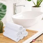 Orighty 6-Pack White Hand Towels - Quick Drying & Absorbent Microfiber Gym Towels 16x28 inches - Lightweight & Thin White Yoga Towels - Multi-Purpose Camping Towels for SPA, Hotel & Bathroom