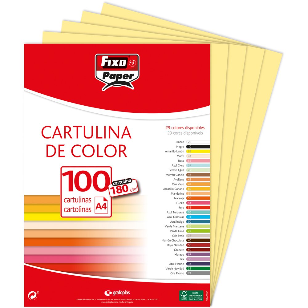 Fixo Paper 11110470 - Pack de 100 – Cartulina blanca A4, 180g — view 140