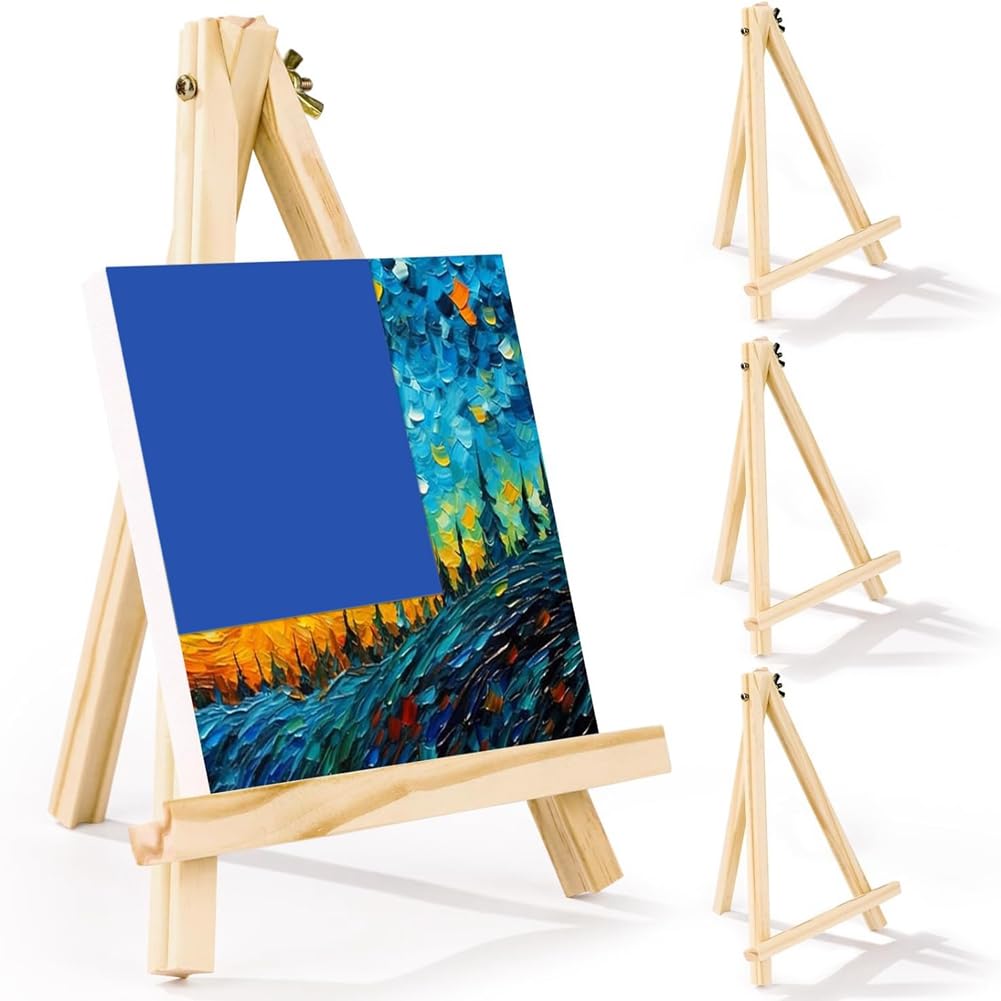 12x Mini Holz-Staffeleien 9,4 Zoll – Faltbare Tischstaffelei Für Leinwand, Papier & Deko