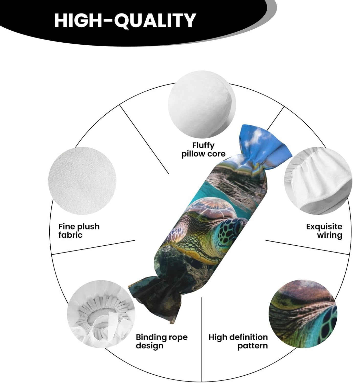 Lord Howe Island Sea Turtle Print Candy Cylindrical Comfortable Pillow Throw Pillows Home Decor Easy Maintenance