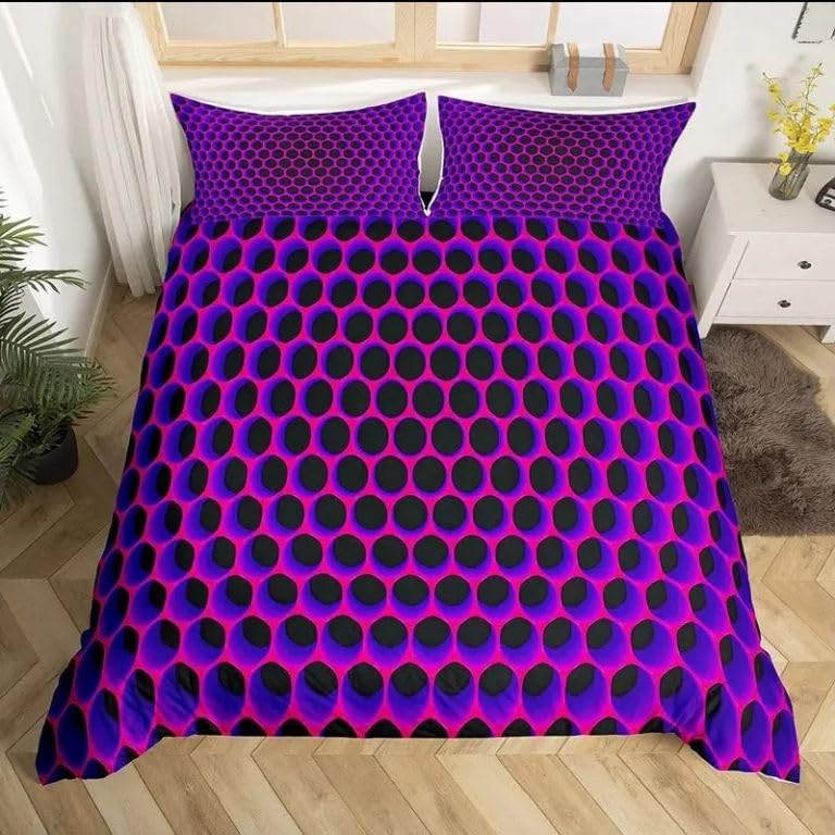 Housse de couette 140x200 violette en microfibre avec 2 taies d'oreiller