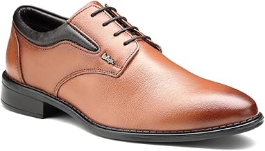Lee Cooper LC1473E2R Men's Leather Derby Formal Shoes | Lightweight, Comfortable & Stylish Lace-Ups for Office, Business