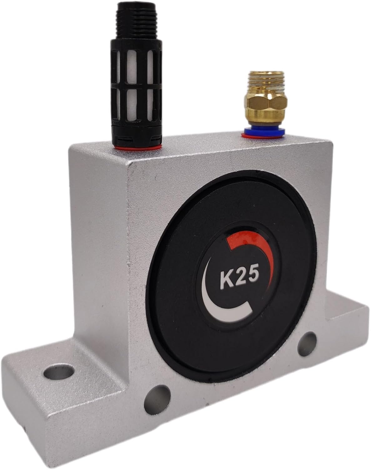 (2 Pack) K25 Industrial Pneumatic Turbine Ball Vibrator, K25 K 1/4'' Thread Pneumatic Vibrator Power Concrete Vibrator Ball Type Aluminum Alloy Air Turbine Oscillator with Silencer
