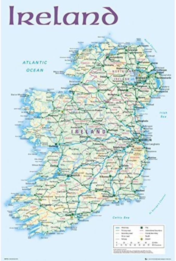 GB eye World Maps Ireland Map 61 x 91.5cm Maxi Poster