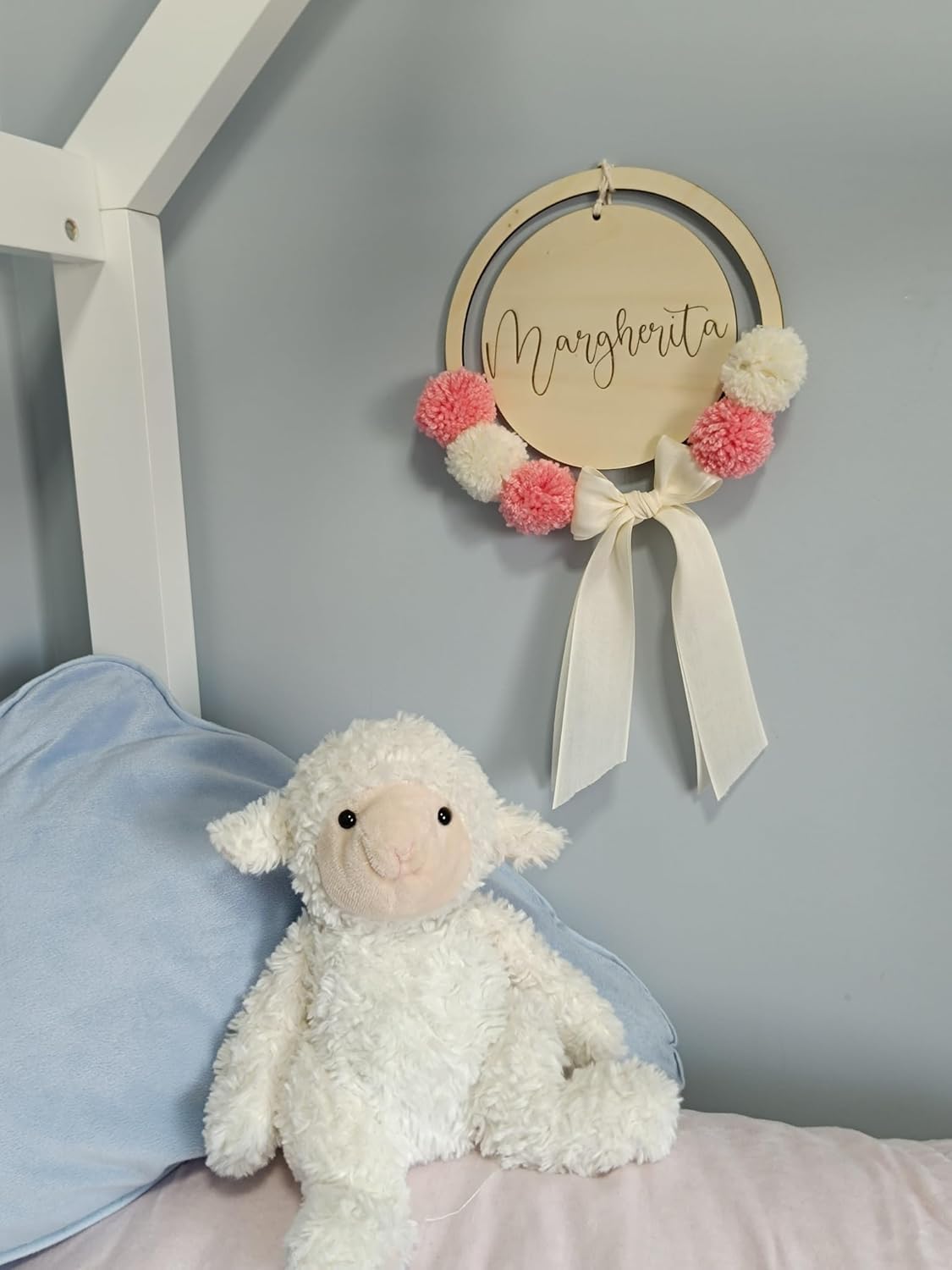 Fiocco nascita personalizzato per nascita bimbo, idea regalo natale per neonato, decorazione speciale cameretta, ghirlanda fuoriporta, annuncio baby shower bimba