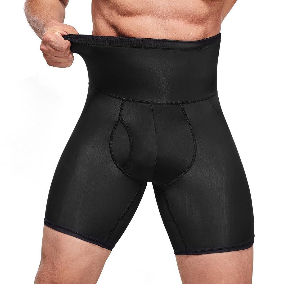 ahina Men's Underwear Boxer Briefs Tummy Control Shorts High Waist Slimming Body Shaper Compression Shapewear Belly Girdle- 2XL in Size Black-picture-44