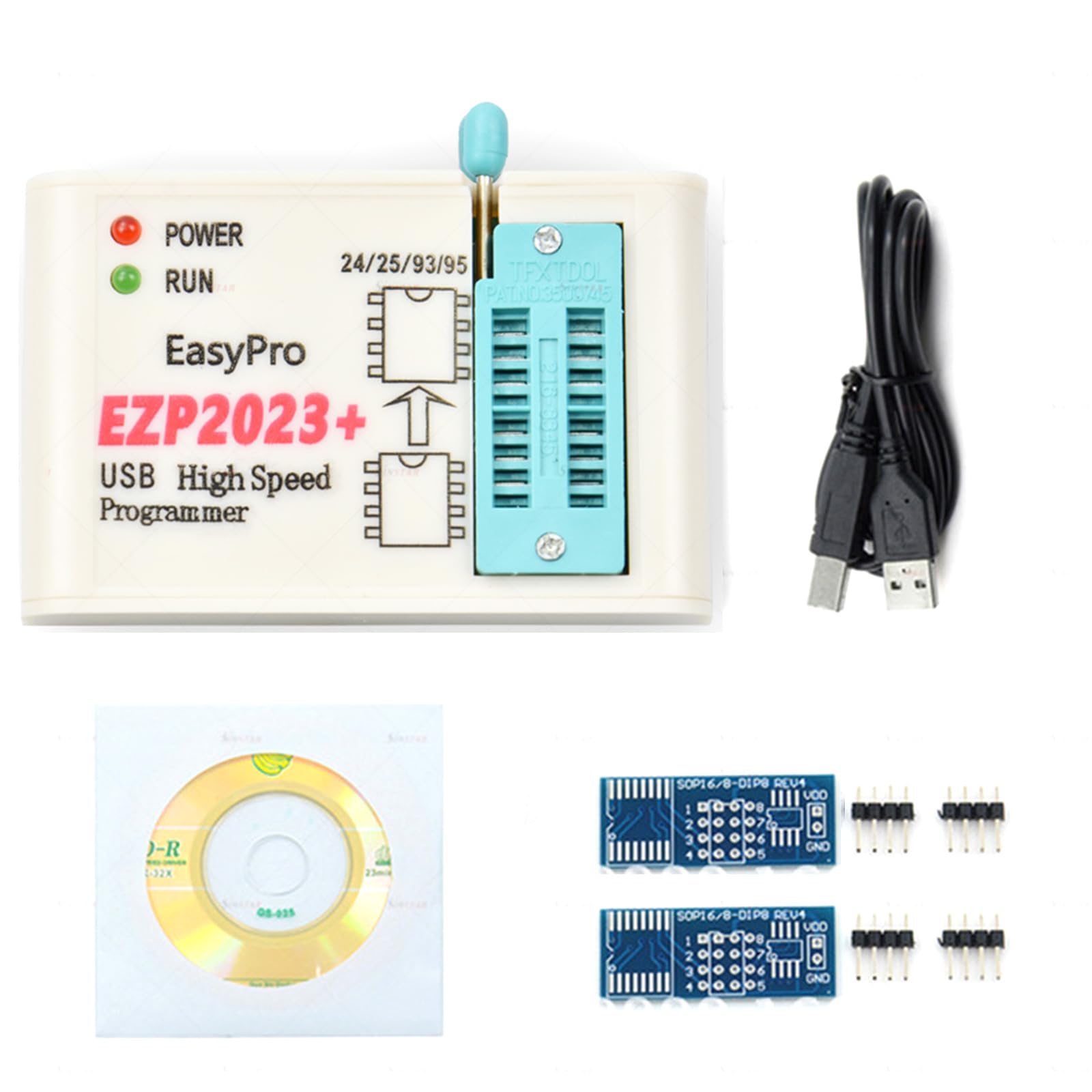 PnuoknEZP2023 High-speed SPI Programmer + Adapters Support 24/25/93 Bios 25T80 Programming Offline Copy EZP 2023 Spi Programmer