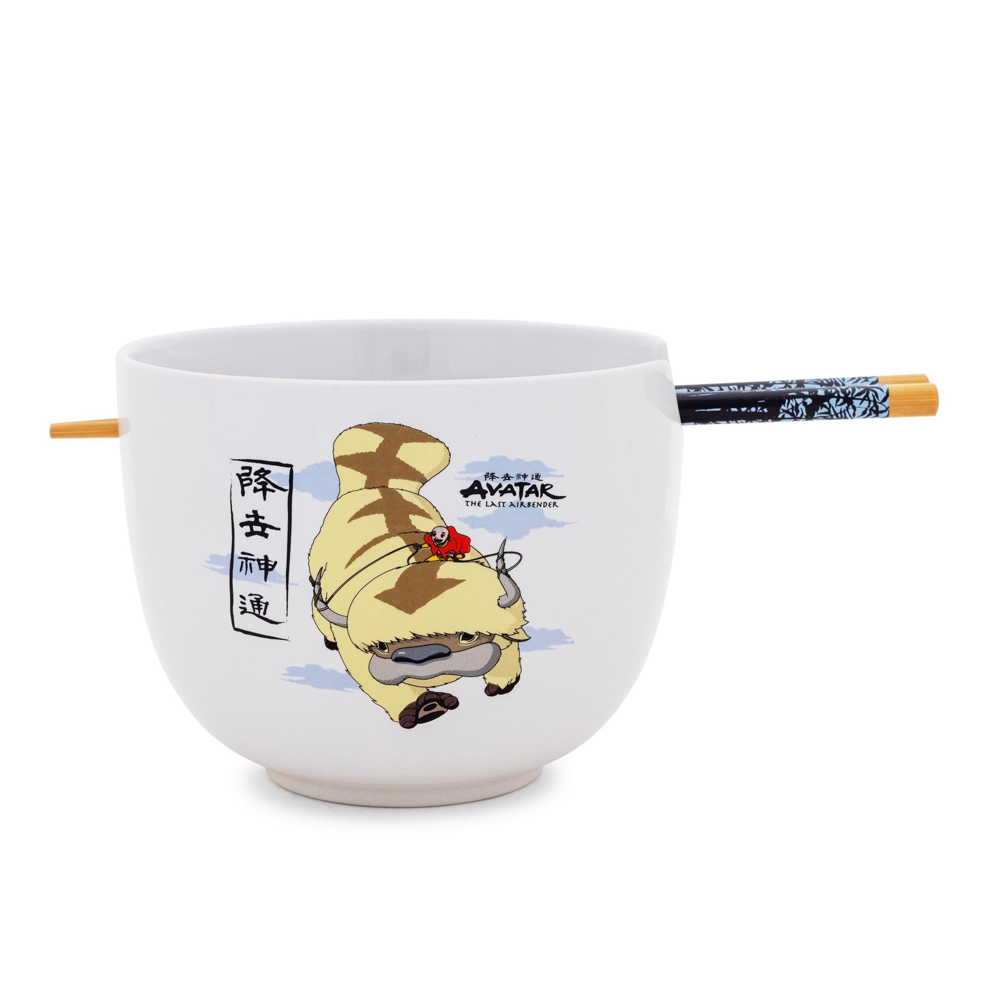 Avatar: The Last Airbender Aang and Appa Ramen-Geschirr-Set, Keramik, inkl. Nudelschale und Essstäbchen aus Holz, 590 ml