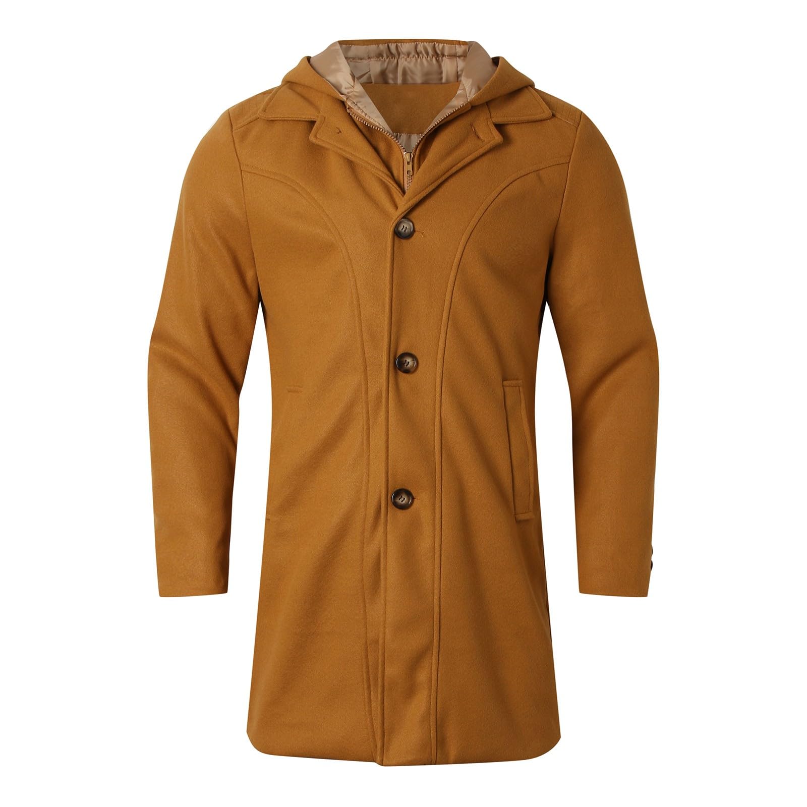 Giacconi Invernali Uomo,Men&aposs Anoraks | Cappotto invernale maschile in lana lungo stile moderno caldo e morbido giacca resistente alle intemperie