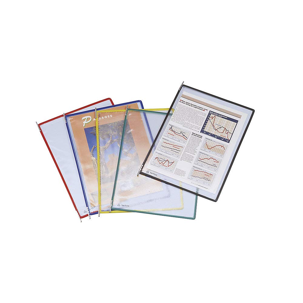 Djois, 114005 - Lot de 10 Poches à Pivots A4 Portrait - Tarifold Système d'Affichage et Présentation Documents Professionnel - PVC Souple, Résistant, Anti - Reflets, Cadre Acier - Vert