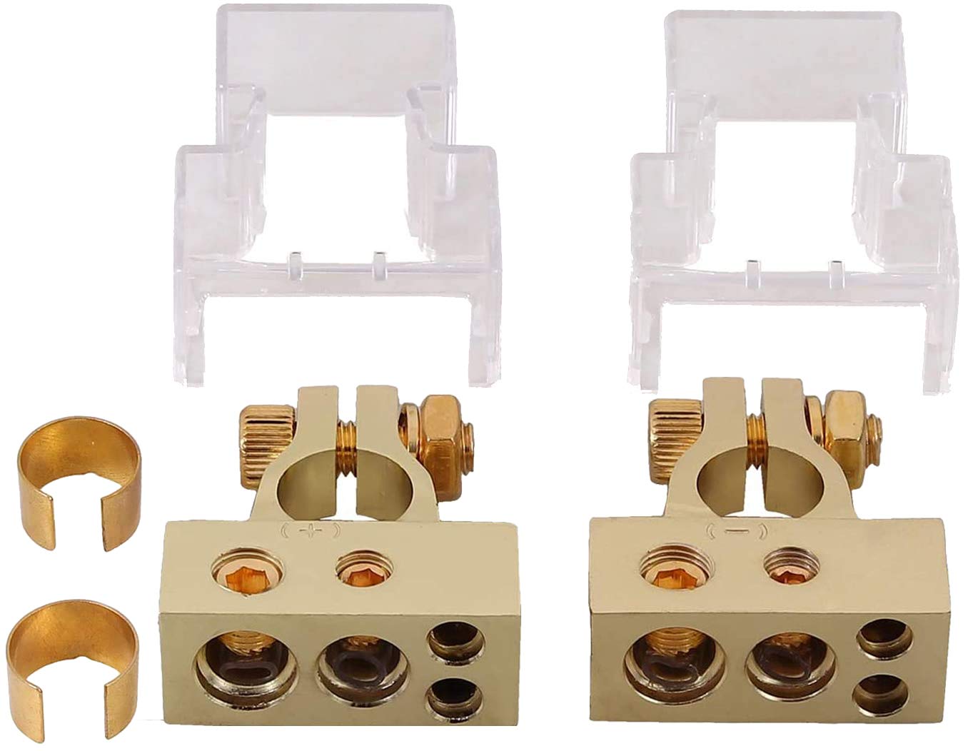 Buy eSynic 2PCs Waterproof Car Battery Terminals 2/4/8/10 Gauge AWG