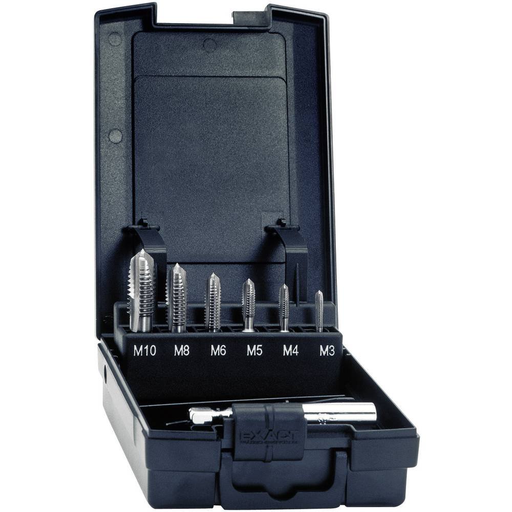 Exact Einschnittgewindebohrer-Bit Set, M3-M10 + Adapter, 1/4" Bit-Schaft, HSS, DIN 3126