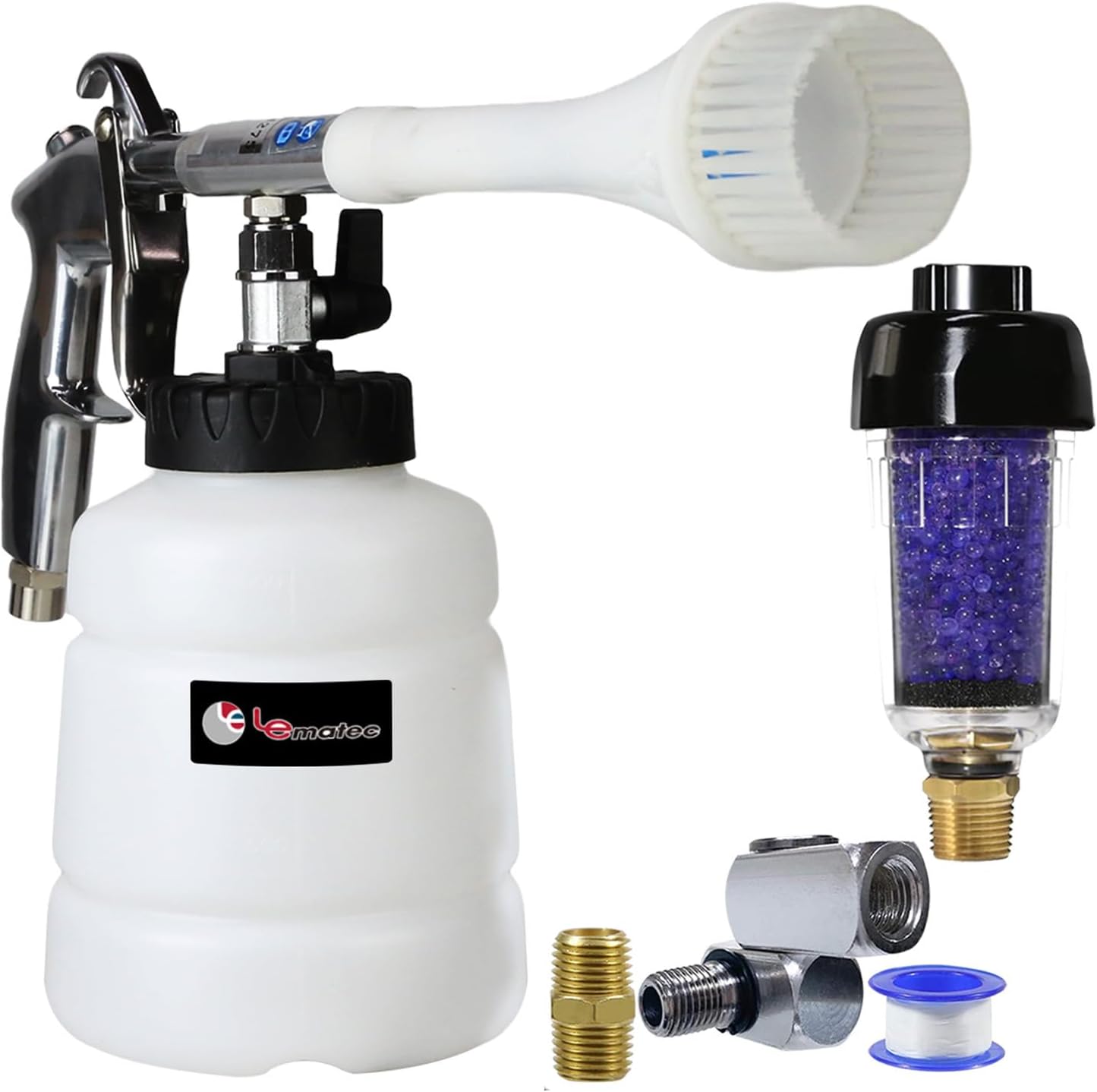 LE LEMATEC Car Cleaning Kit – Foam Gun, Swivel Fitting & Air Dryer