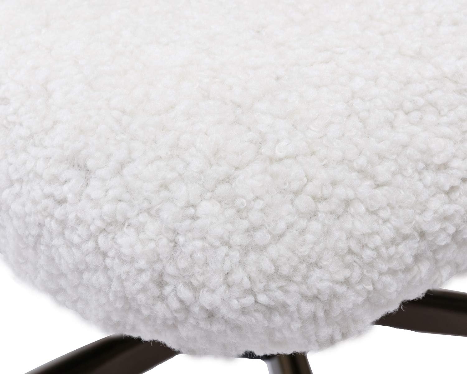 Crazy Deals Kmax Fur Desk Chair, Teens White Vanity Chair with Copper-Colored Base