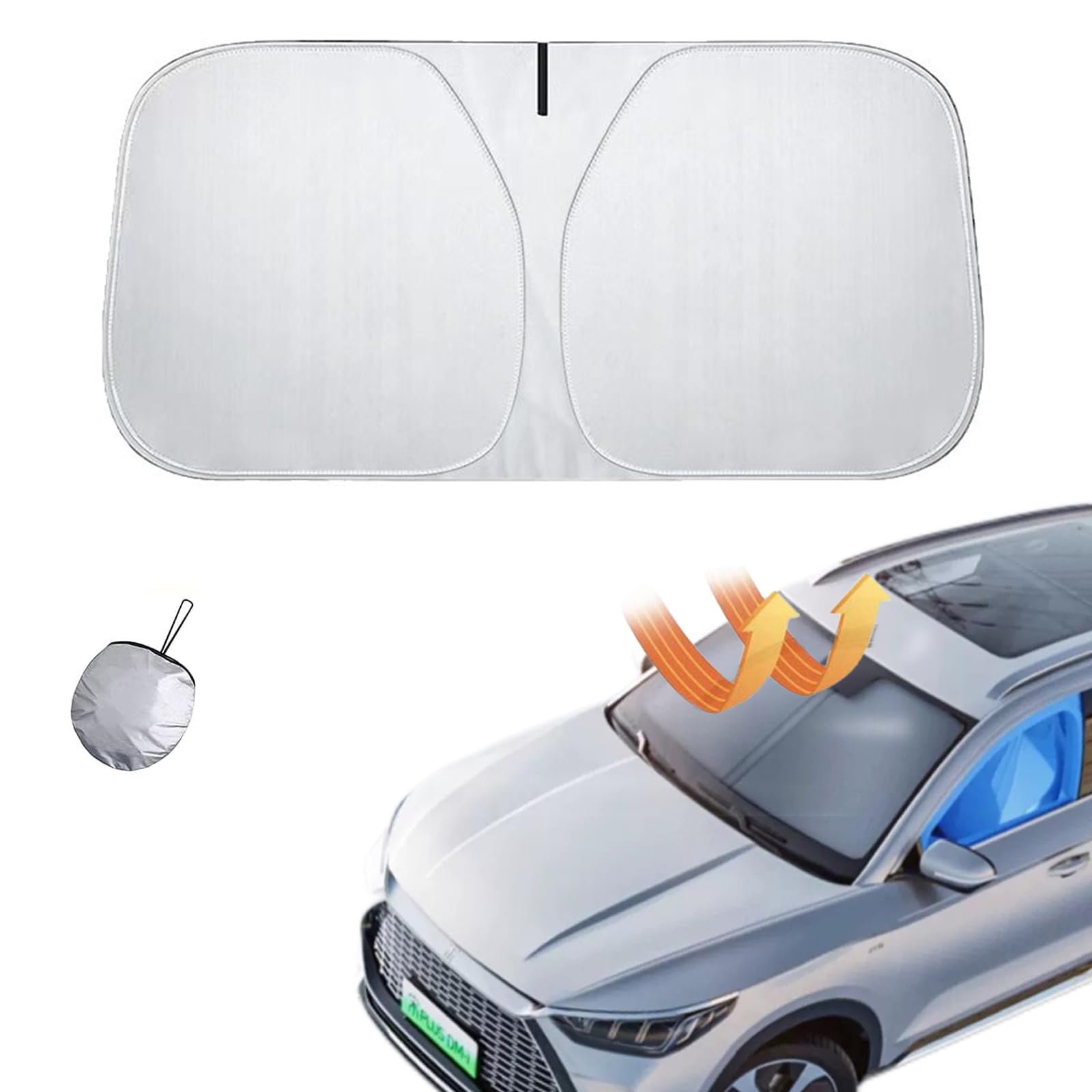 Parasol para Parabrisas Delantero,Cubierta de Parabrisas Plegable,Protección Solar UV para Automóvil Y Protección contra El Calor Solar,Parasol Reflectante para Coche (140x70 cm)