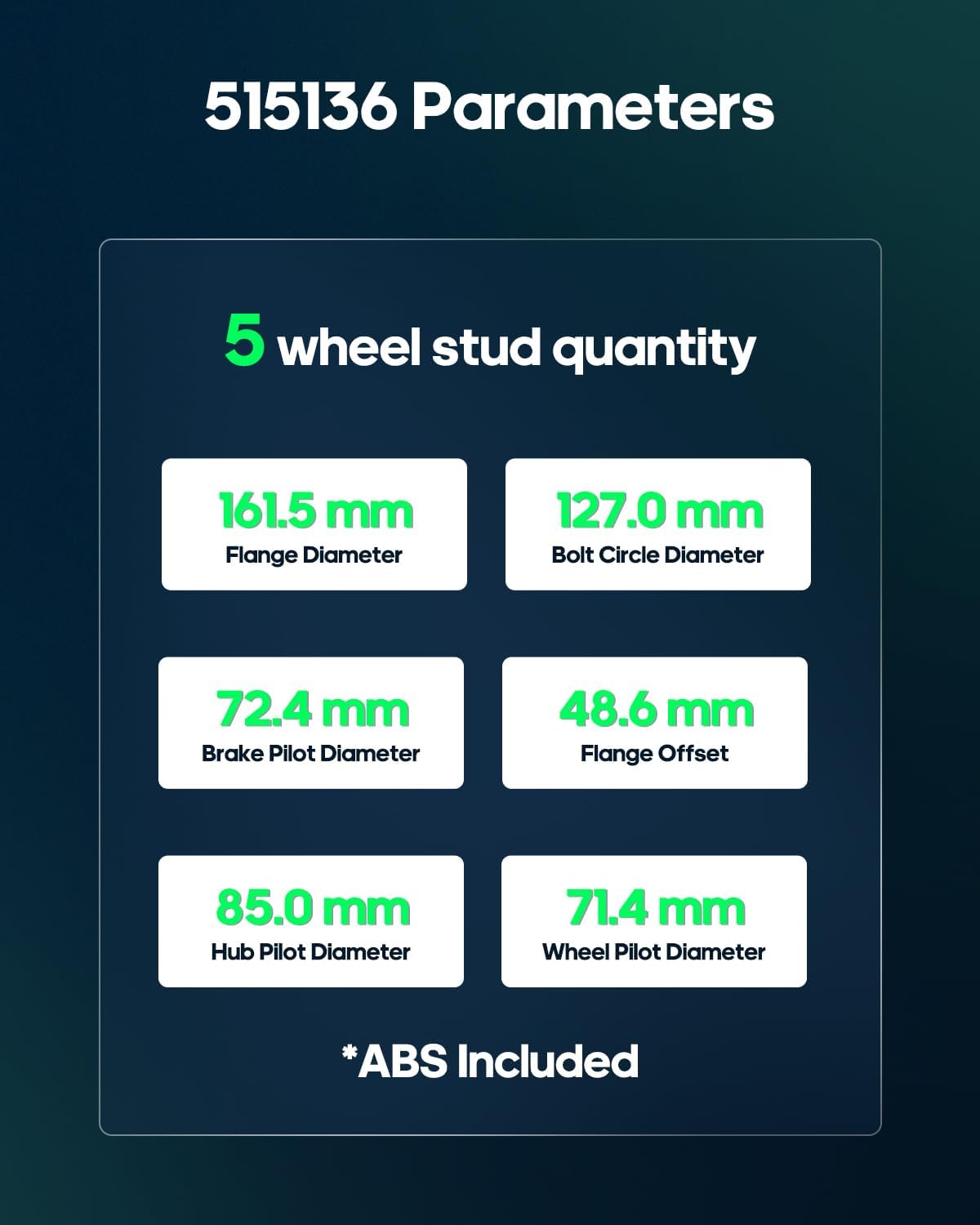 SCITOO 2 x Front Wheel Hub and Bearing Assembly 2008-2011 For Chrysler Town & Country,2008-2011 For Dodge Grand Caravan,2009-2012 For Volkswagen For Routan,W/ABS 5-Lug 515136