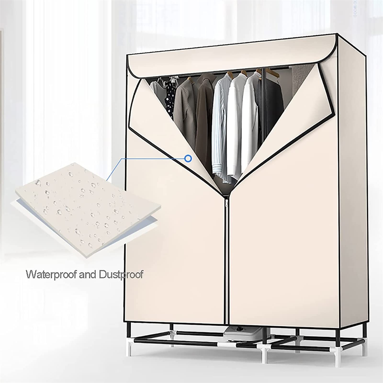 2 Capas secador de Ropa con calefacción eléctrica Estante, se Seca usando el Ventilador de Aire Caliente, Temporizador de 180 Minutos, Pronto Armario de Secado de Ropa con calefacción, Carga 30KG