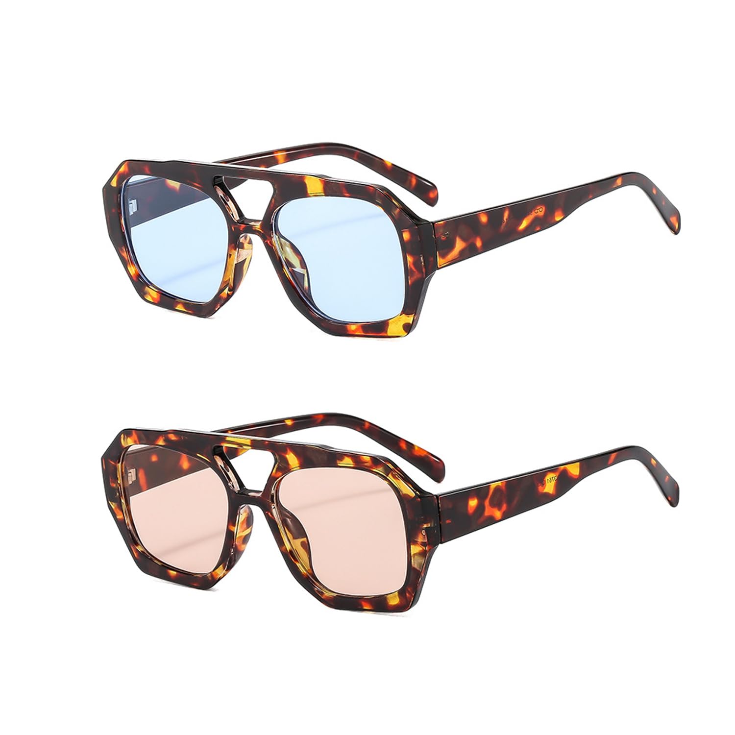 Lunettes De Soleil à Moustache - Lot De 2 Paires Motif Léopard - Accessoire Fête Déguisement Humour