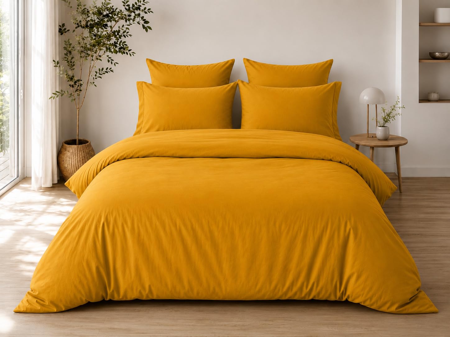 Linge de lit complet 240x220 housse couette coton curry drap housse 140x190 et 4 taies