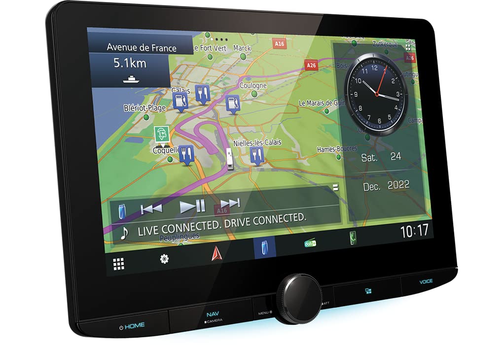 Sistema de navegación/Receptor Multimedia AV Digital con Wi-Fi Intergrado, Pantalla HD de 10,1 Pulgadas, Conexiones inalámbricas para Smartphones y Radio Digital Dab+ - KENWOOD DNR992RVS