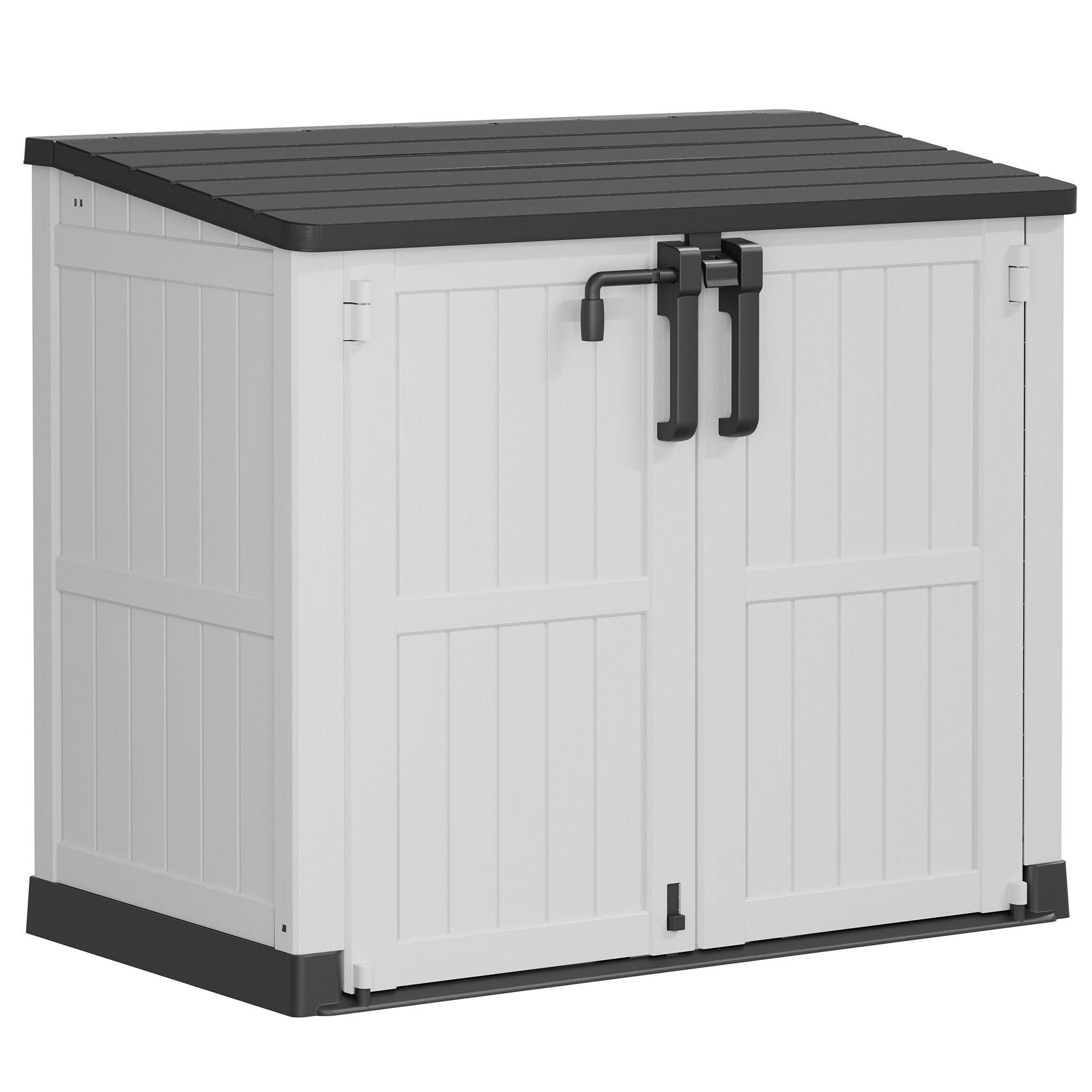 Photo 1 of ***MISSING PIECES -SELLING AS IS***LHBcraft Outdoor Storage Cabinet 36 Cu Ft with Lockable Doors, Portable Horizontal Resin Storage Shed - Easy to Assemble, Waterproof Small Storage Shed with Floor