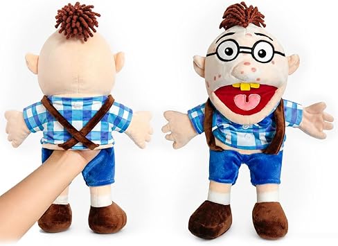 Jeffy Puppet Plush Toy Doll, 40CM Jeffy Hand Puppets with Working Mouth, Mischievous Funny Puppets Toy for Play House, Boys and Girls, Soft Puppets for Birthday Christmas Halloween Party