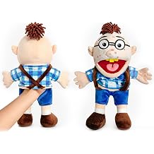Jeffy Puppet Plush Toy Doll, 40CM Jeffy Hand Puppets with Working Mouth, Mischievous Funny Puppets Toy for Play House, Boys and Girls, Soft Puppets for Birthday Christmas Halloween Party