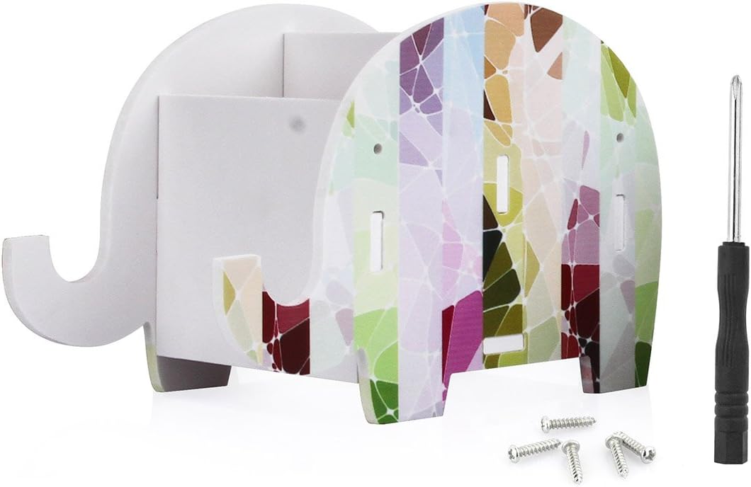 COOLBROS Elephant Pencil Holder With Phone Holder Desk Organizer Desktop Pen Pencil Mobile Phone Bracket Stand Storage Pot Holder Container Stationery Box Organizer (striped elephant) : Office Products