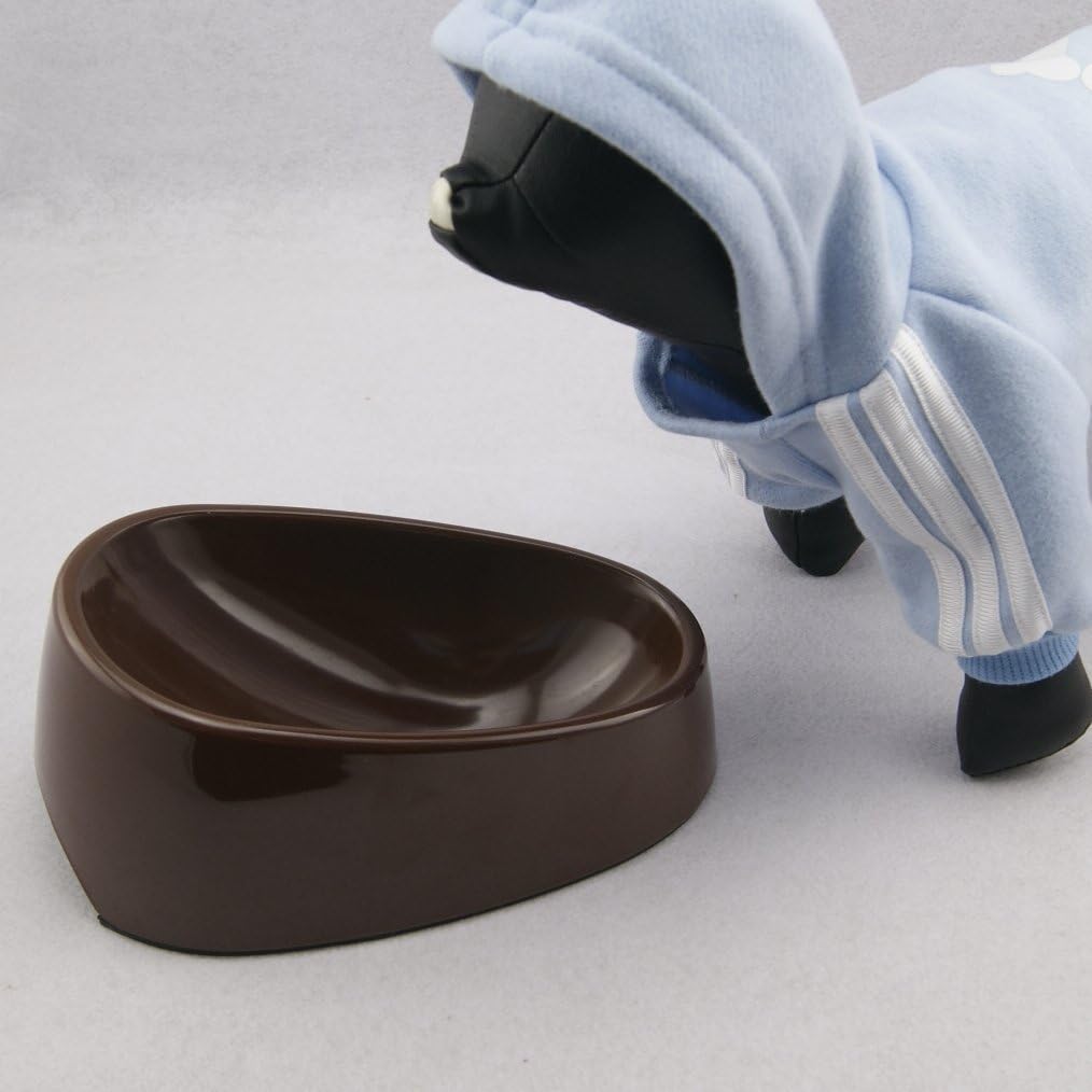 Angel Mall Pet Feed Interactive Dispenser Dish Slow Feeder Dog & Cat Small Bowl Feeding 1-Pc Set (Brown)