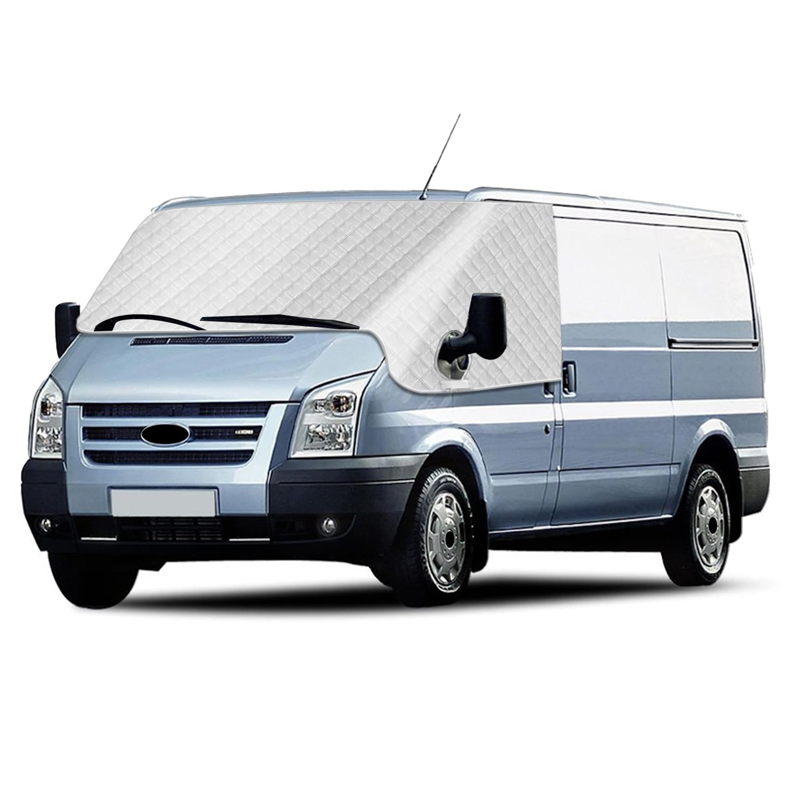 Osłona przeciwsłoneczna na przednią szybę do Ford Transit MK7 2000-2014, 5-warstwowa odblaskowa zewnętrzna ochrona przed słońcem, ochrona przed promieniowaniem UV/mrozem/lodem/kurzem do Ford
