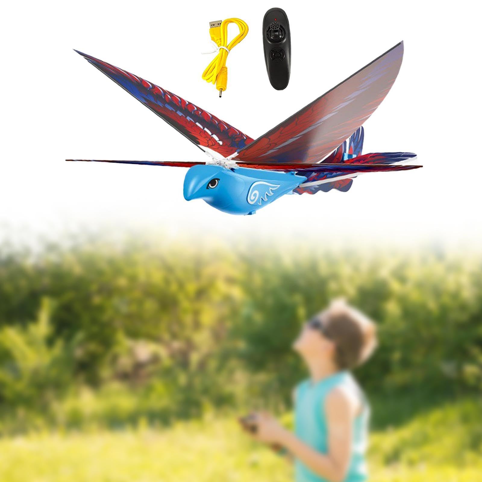 Uccello Giocattolo Radiocomandato, Uccello Volante Giocattolo per Bambini, Blu
