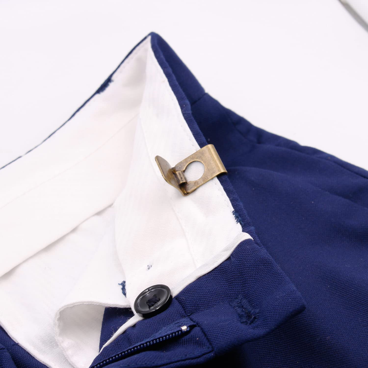 Bottoni per bretelle. Confezione da 6 bottoni a clip per pantaloni e bretelle abbottonabili. (Bronzo)