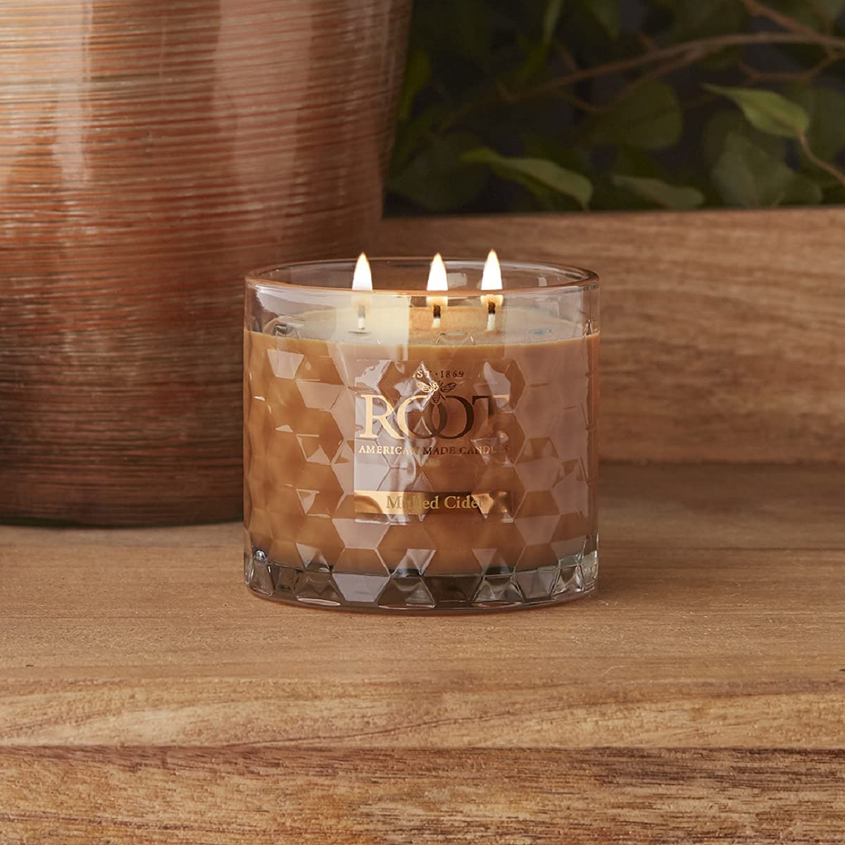 Root Candles Honeycomb - Vela perfumada de mezcla de cera de abeja, 1 EA, sidra caliente