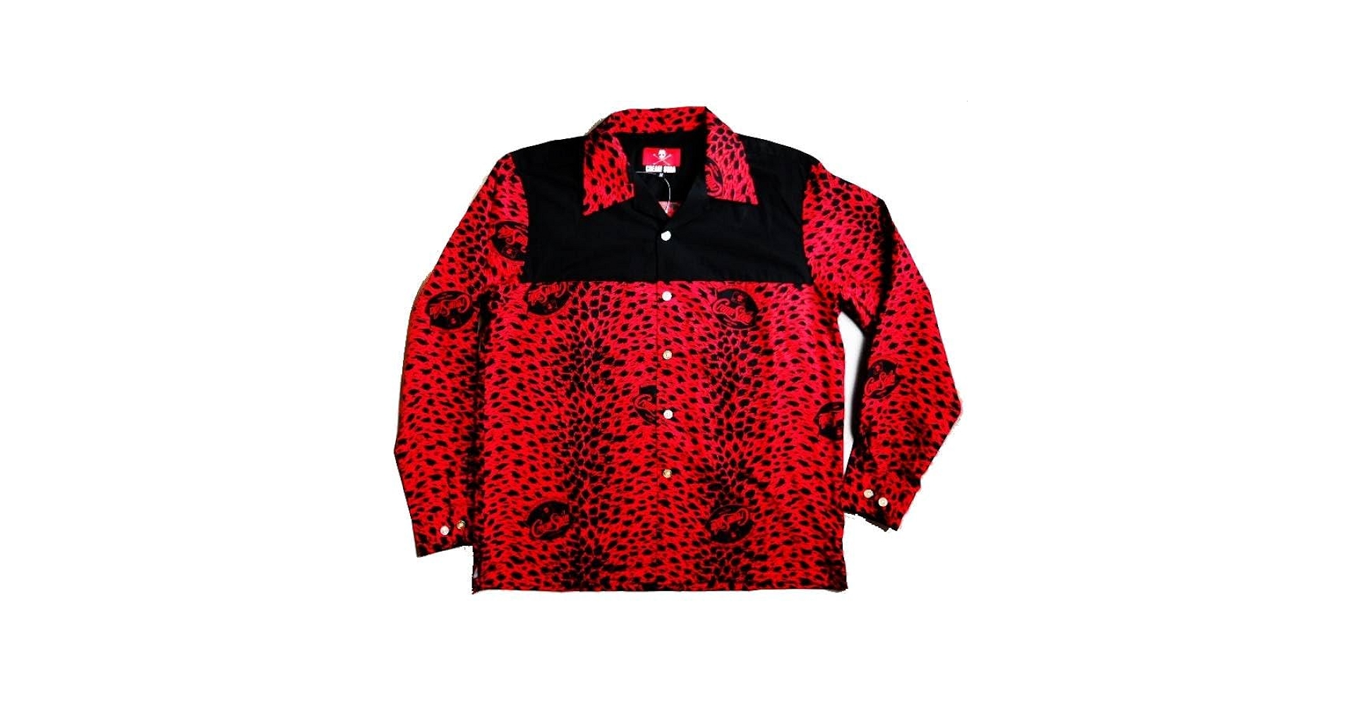 Amazon.co.jp: CREAM SODA ヒョウ柄切り替えし シャツ『 RED