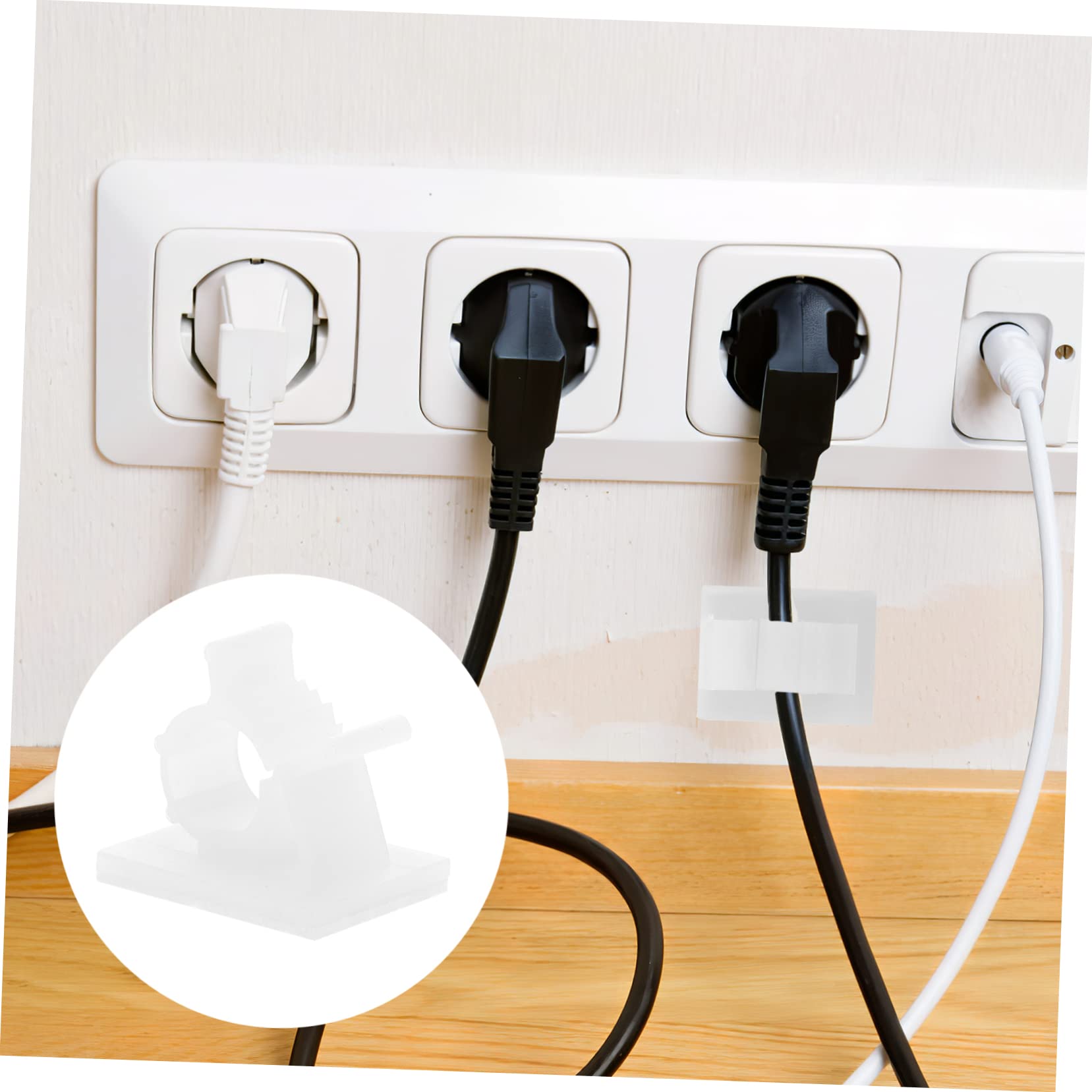 UPKOCH 2 Sätze Kabelhalter Kabelclips Selbstklebende Drahtclips Für Schreibtischkabel-organizer 100 Stück * 2