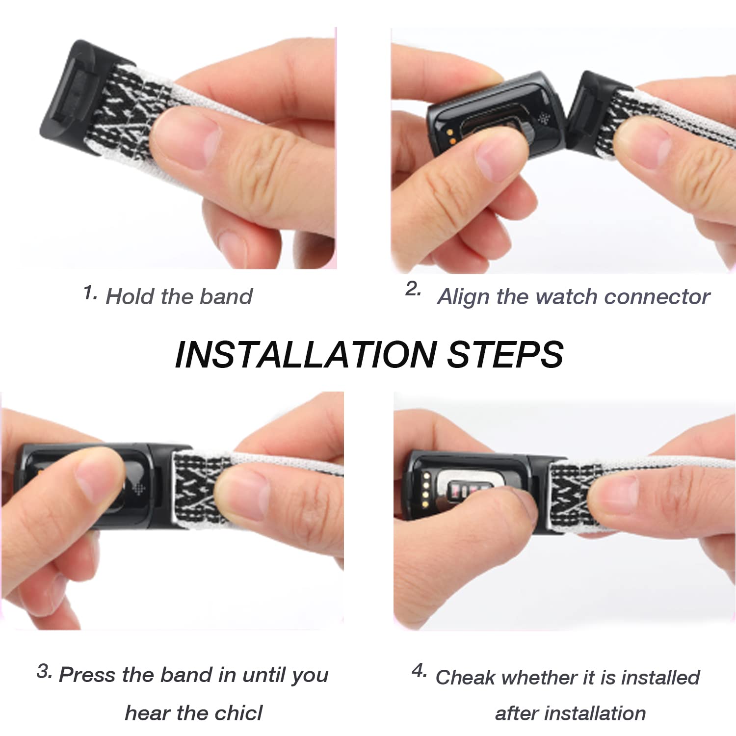 HUYIIO 3 Pack Adjustable Elastic Watch Band Compatible with Charge 5 Bands for Women Men, Stretchy Sport Loop Band Soft Nylon Wristband Accessories for Charge 5