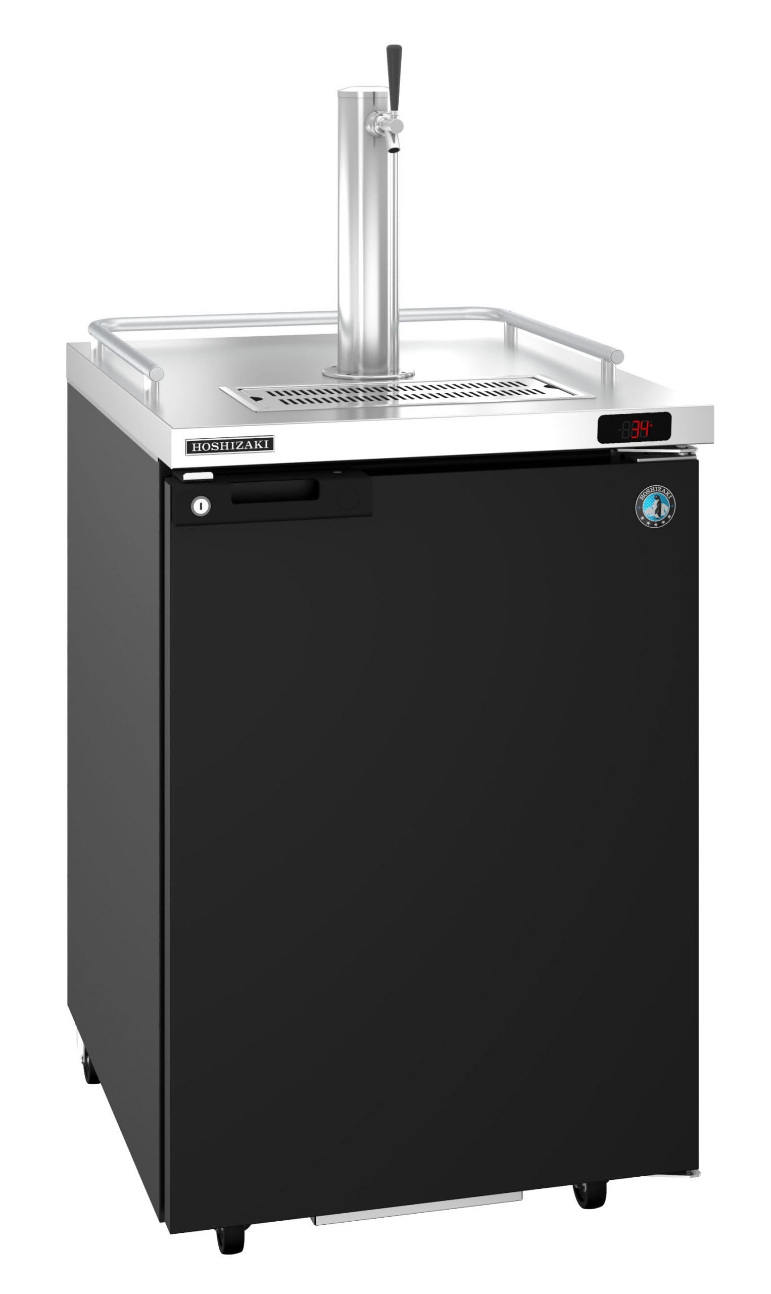 Hoshizaki Dd24 Direct Draw Refrigerator, Single Section, Black Vinyl, Back Bar, Solid Door on Fridge.com - View 2