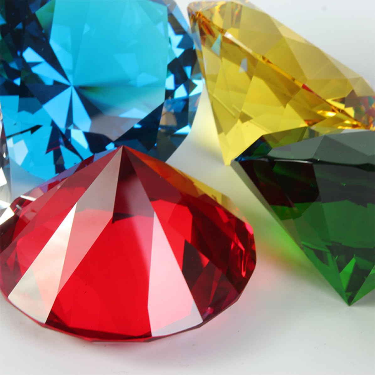 20 Stück Kristall Diamant Deko in Gemischten Farben | Zarte Kristallornamente, Dekorativ für Brautparty und Events, Funkelnde Akzente, Elegante Optik Zufällige Farbe