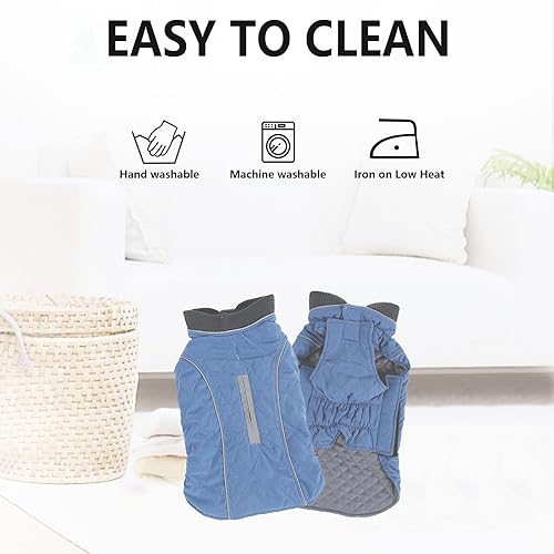 Miniatura 6 de Morezi Abrigo para perro con borde reflectante, chaqueta de invierno para perro, resistente al agua, traje cálido para cachorros con orificio para