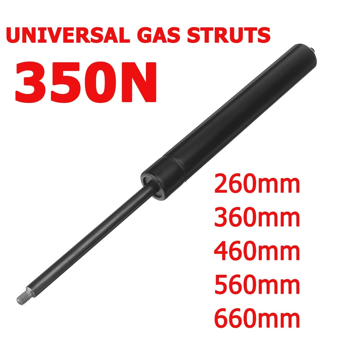 Sprężyna gazowa do maski silnika, 1 sztuka, 350 N, 260-660 mm, uniwersalna, do bagażnika, tylnej klapy, maski silnika, przyczepy kempingowej, łóżka, okna, autobusu, przyczepy kempingowej