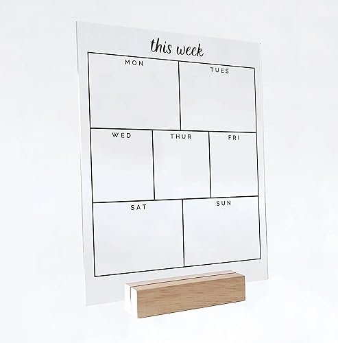 Acrylic Weekly Desk Calendar 2024 - Personalized Calendar 2024, Personalized Dry Erase Board, Desk Calendar, Weekly Calendar, Housewarming Gift,