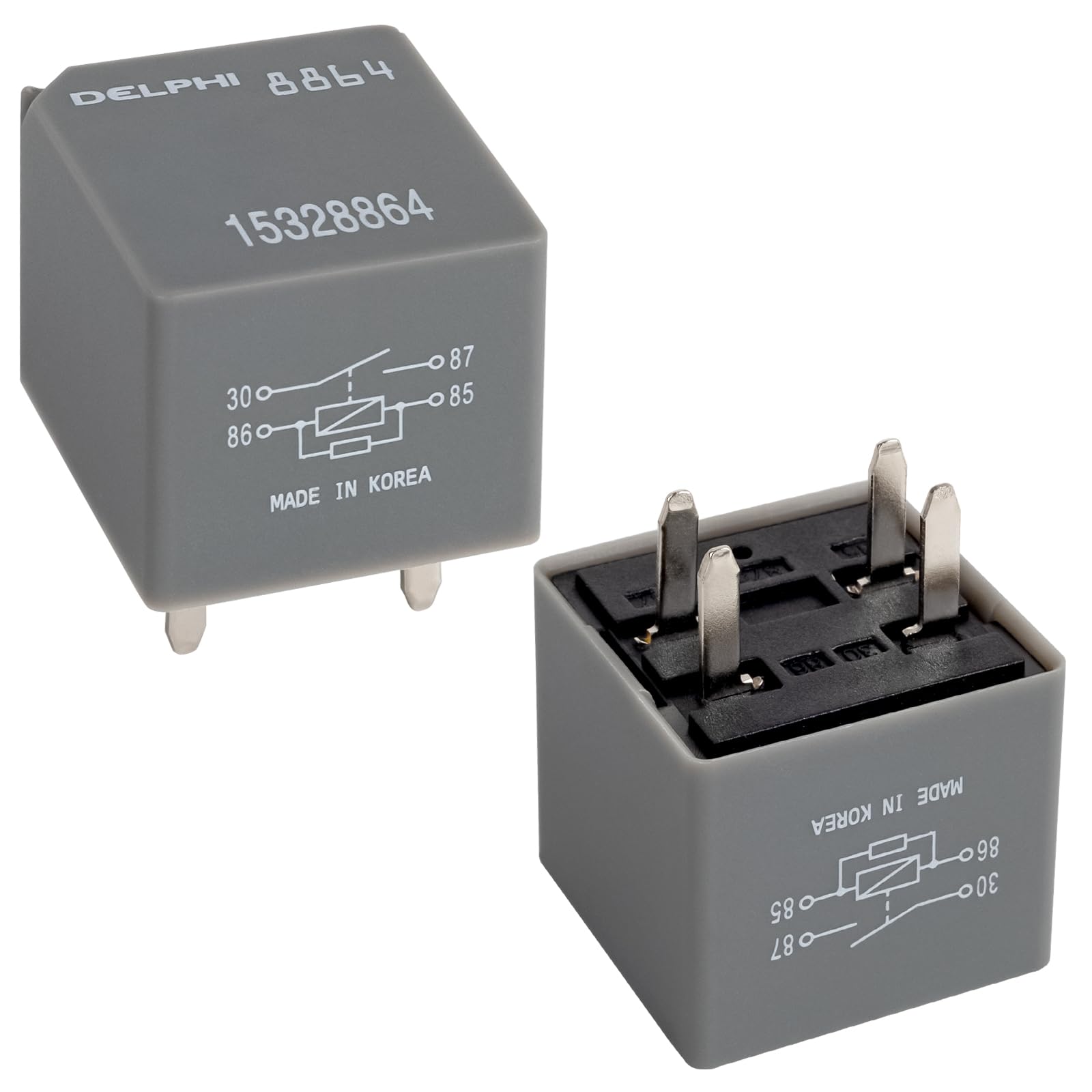 Automotive Relay 15328864 OK2A167740 12V 40A 4-Pin, Compatible with Chevy Silverado GMC GM Buick A/C Compressor Control Fuse Starter, Replace PW853596