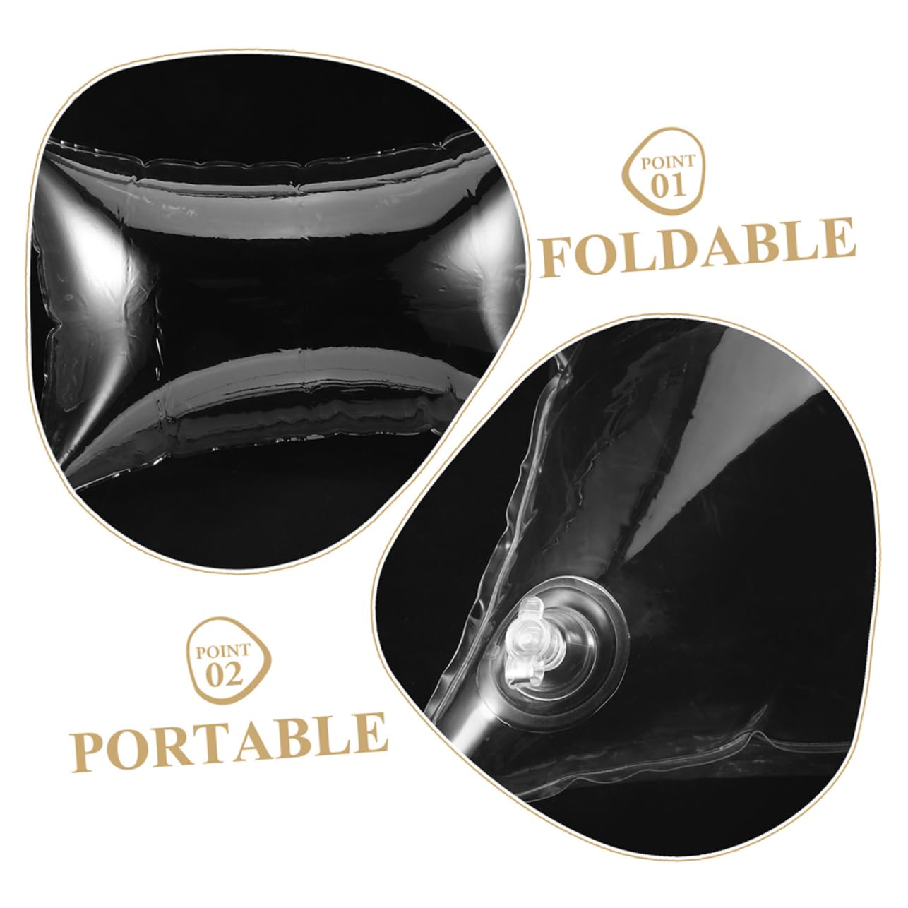 TOPBATHY Lot De 3 Oreillers Gonflables Ergonomiques en PVC Respirant pour Voyage en Voiture