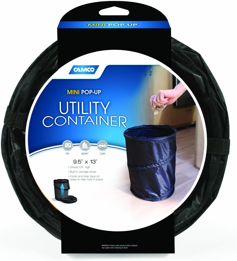Camco 42903 RV Mini Pop-Up Utility Container, Black