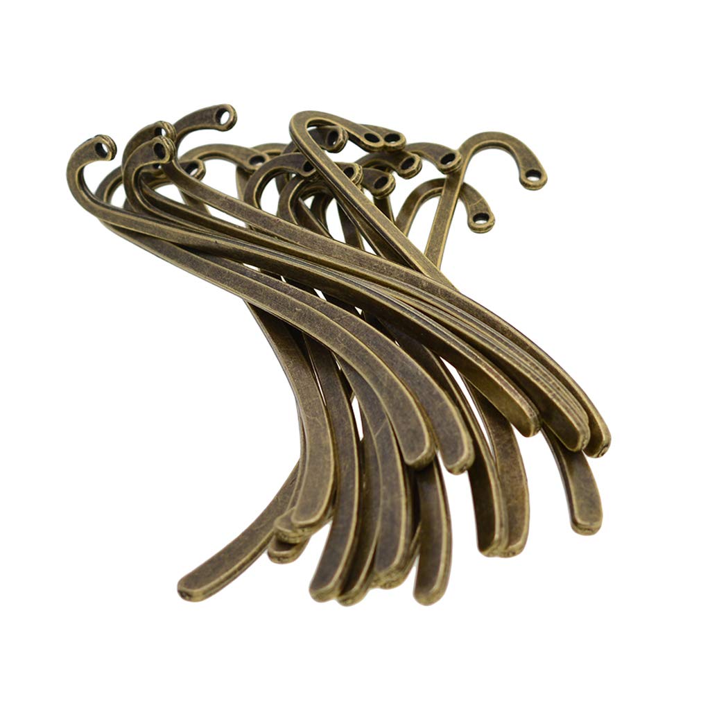 Set di 10 segnalibri in bronzo antico rotondo in metallo con cabochon in vetro trasparente da 20 mm per segnalibri fai da te, amanti della lettura