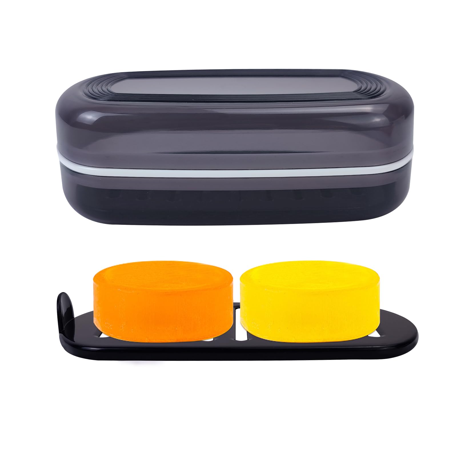 HFZRZFH Travel Soap Shampoo Bar Holder with Lid - Leakproof Container with Draining Layer for Travel Camping Bathroom