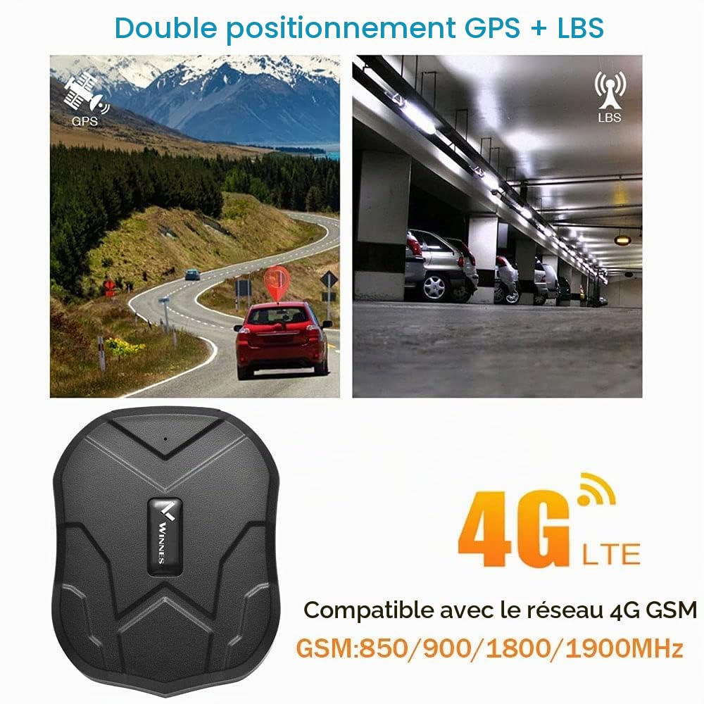 4G Traceur GPS Sans Abonnement LTE, TK905B Tracker GPS Voiture Aimanté 10000mAh, 80 Jours de Veille, Suivi en Temps Réel Précis, Étanche IP58, Adapté pour Voiture Moto Bateau Camion Flotte Camping-Car