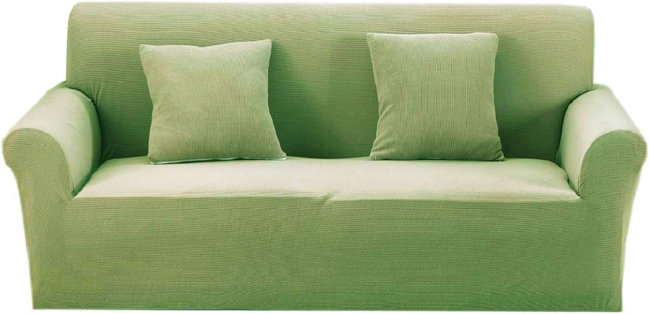 Argstar Thickened Sofa Covers for Loveseat, Elastic Fabric Slip Cover for Couch and Love Seat, Light Green