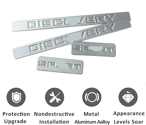 Miniatura 6 de YIWANG Embellecedor de placa de acero inoxidable para Land Rover Discovery Sport 2015 2016 2017 2018 2019 (plata)